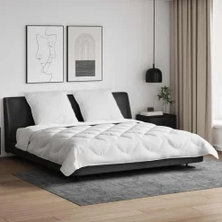 vidaXL Dekbed met Kussens met kussen 3 pcs Wit Microvezel