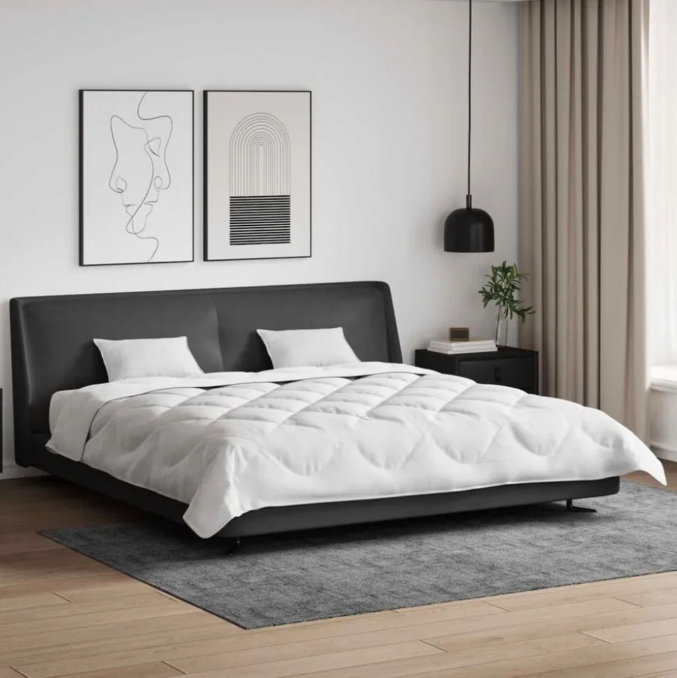 vidaXL Dekbed met Kussens met kussen 3 pcs Wit Microvezel