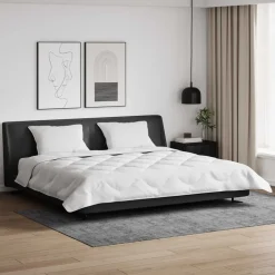 vidaXL Dekbed met Kussens 3 pcs Wit Microfiber en Dons Feather