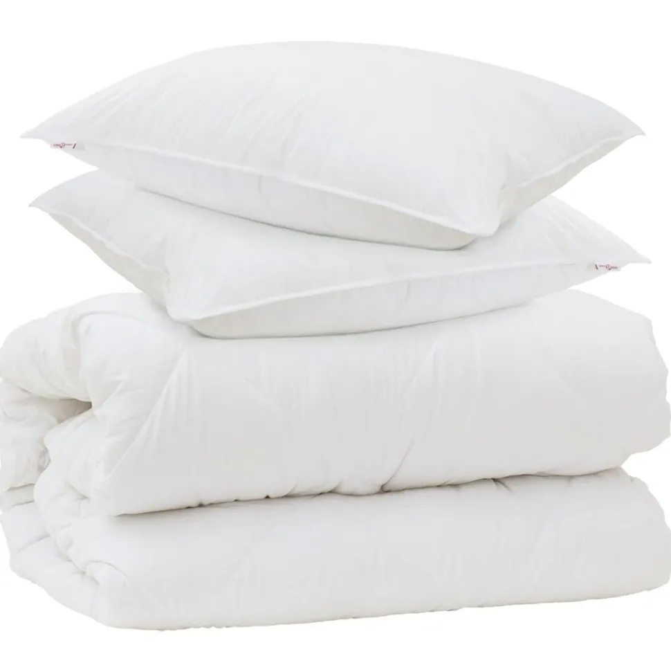 vidaXL Dekbed met Kussens met kussen 3 pcs Wit Microvezel