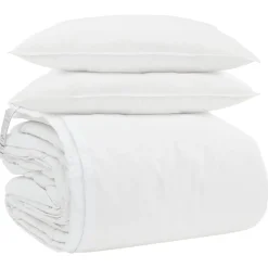 vidaXL Dekbed Set met kussen 3 pcs Wit Donsveertjes