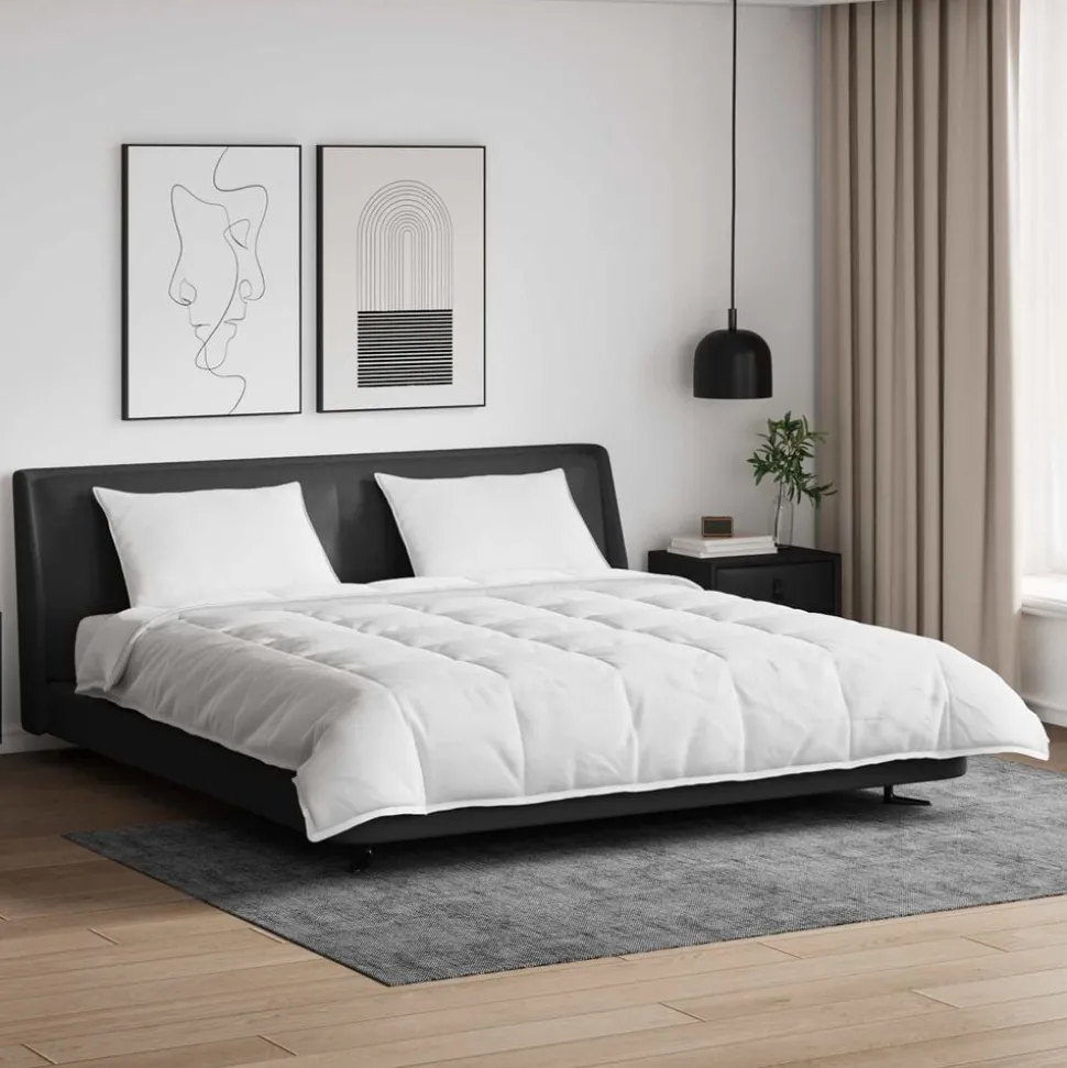 vidaXL Dekbed Set met kussen 3 pcs Wit Donsveertjes