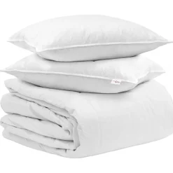 vidaXL Dekbed Set met kussen 3 pcs Wit Donsveertjes