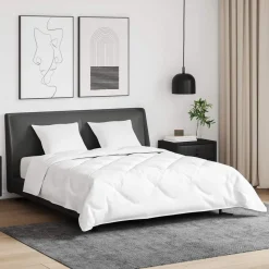 vidaXL Dekbed Set met kussen 3 pcs Wit Donsveertjes