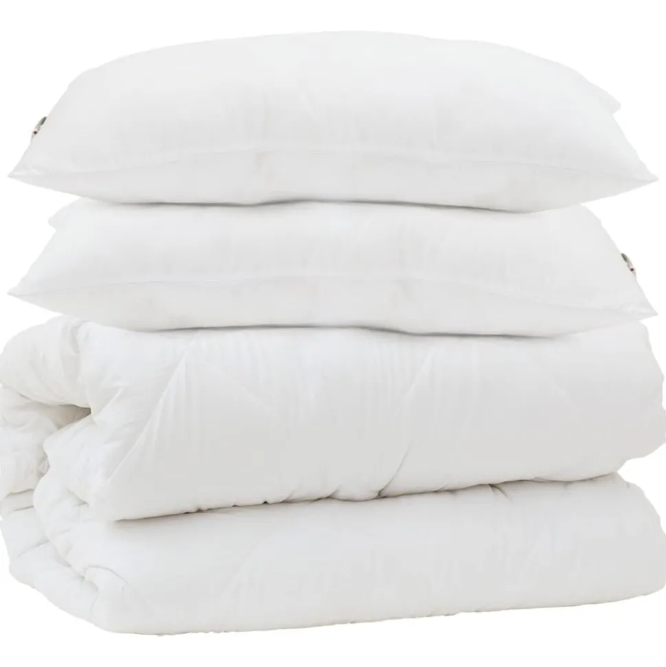 vidaXL Dekbed Set met kussen 3 pcs Wit Microfiber en Dons Feather