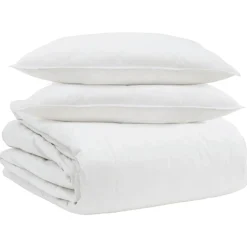 vidaXL Dekbed Set met kussen 3 pcs Wit Donsveertjes