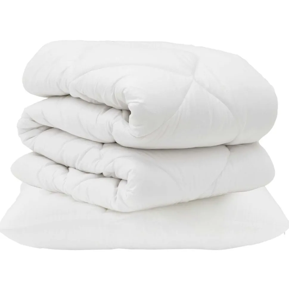 vidaXL Dekbed Set met kussen 2 pcs Wit Microvezel