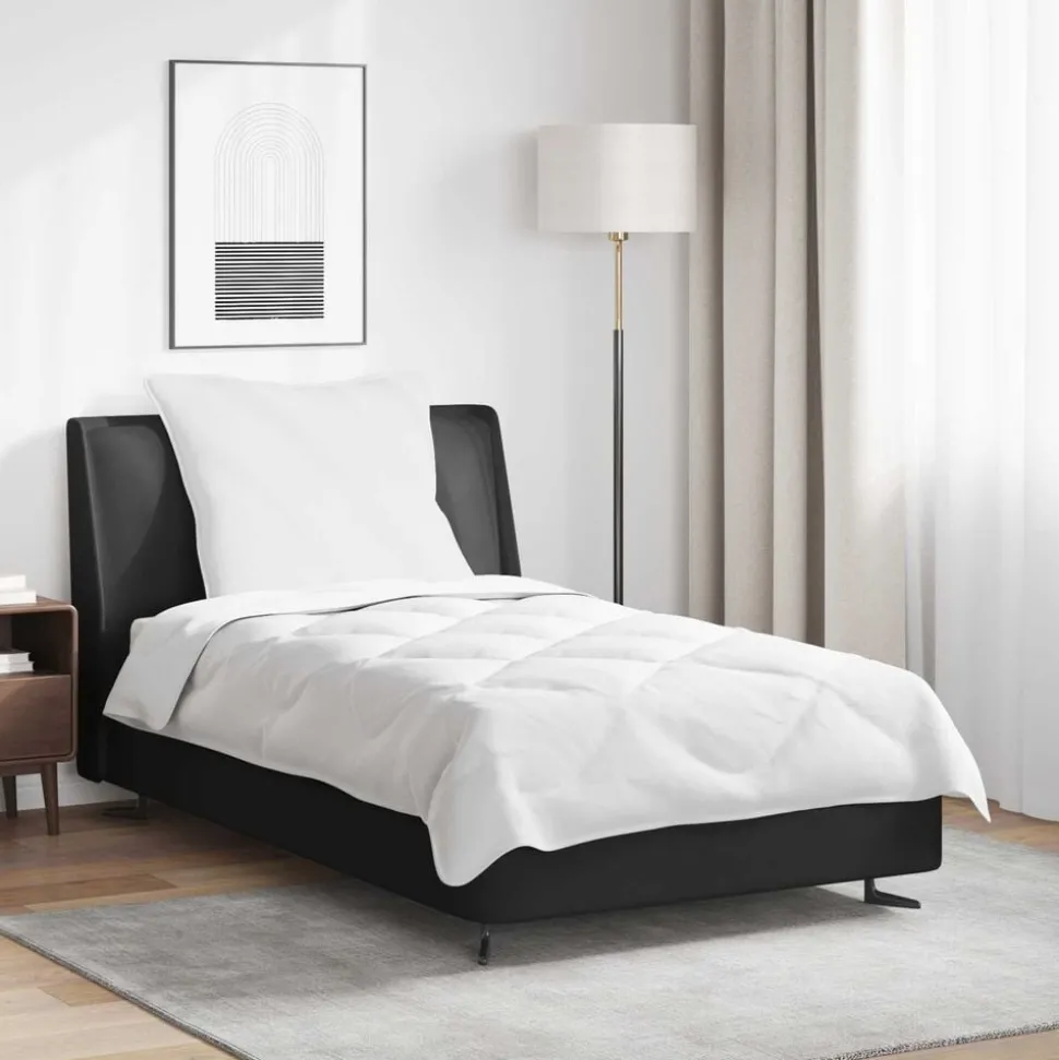 vidaXL Dekbed Set met kussen 2 pcs Wit Microvezel