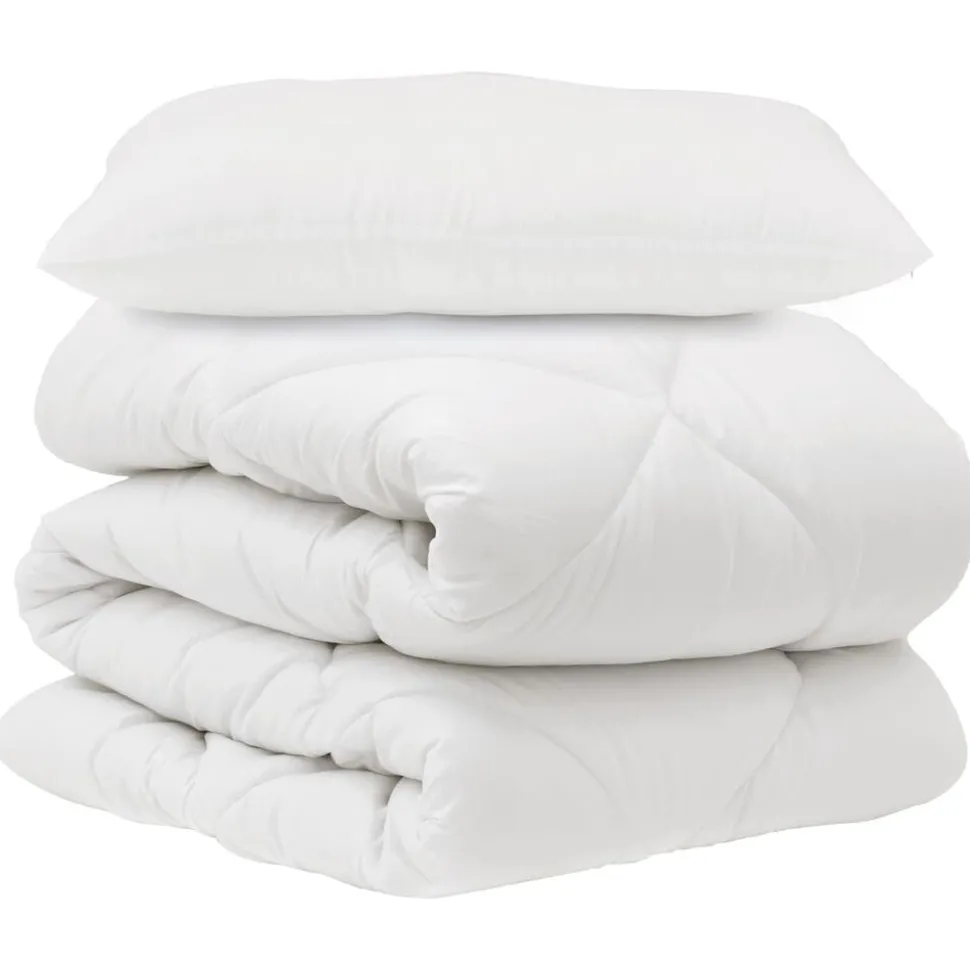 vidaXL Dekbed Set met kussen 2 pcs Wit Microvezel