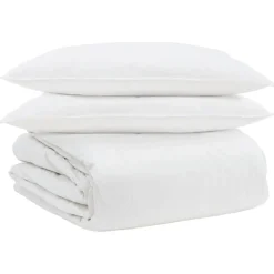 vidaXL Dekbed Set met kussen 3 pcs Wit Donsveertjes