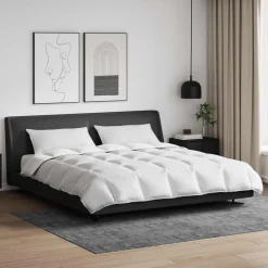 vidaXL Dekbed Set met kussen 3 pcs Wit Donsveertjes