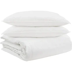 vidaXL Dekbed Set met kussen 3 pcs Wit Donsveertjes
