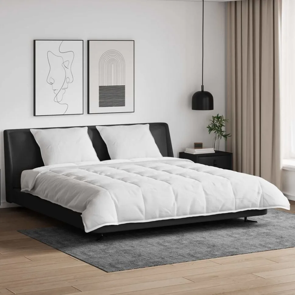 vidaXL Dekbed Set met kussen 3 pcs Wit Donsveertjes
