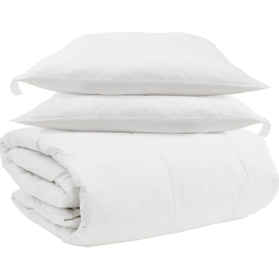 vidaXL Dekbed Set met kussen 3 pcs Wit Donsveertjes