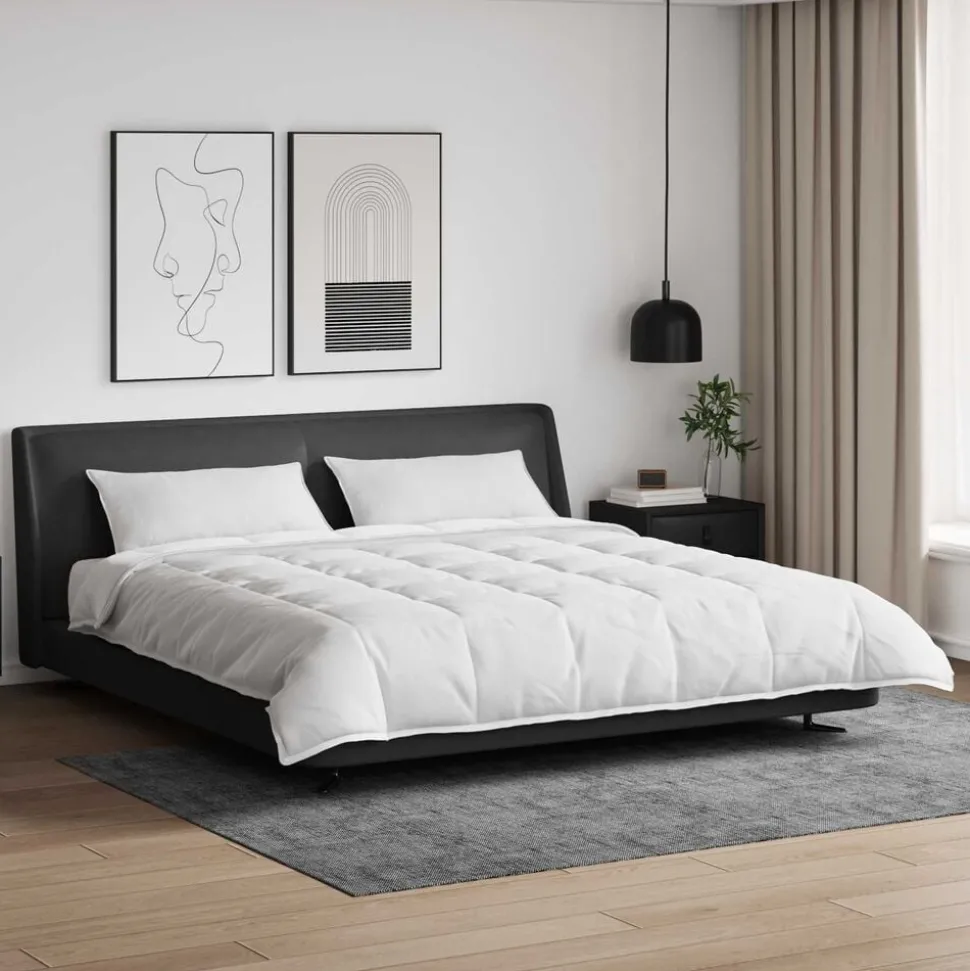 vidaXL Dekbed Set met kussen 3 pcs Wit Donsveertjes