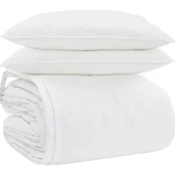 vidaXL Dekbed Set met kussen 3 pcs Wit Donsveertjes