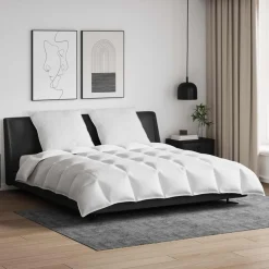 vidaXL Dekbed Set met kussen 3 pcs Wit Donsveertjes