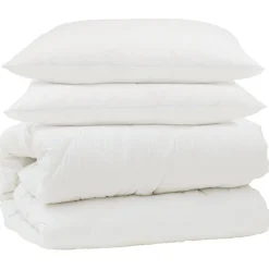 vidaXL Dekbed Set met kussen 3 pcs Wit Microfiber en Dons Feather