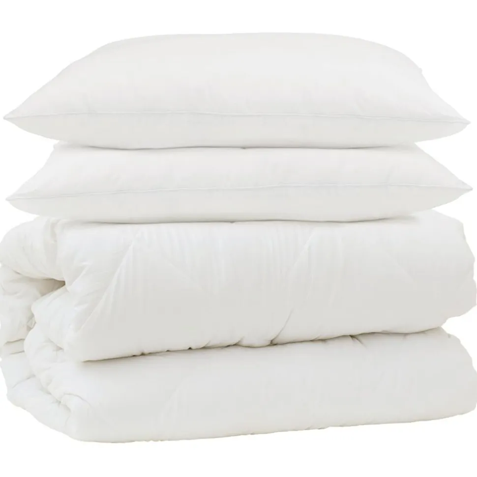vidaXL Dekbed Set met kussen 3 pcs Wit Microfiber en Dons Feather