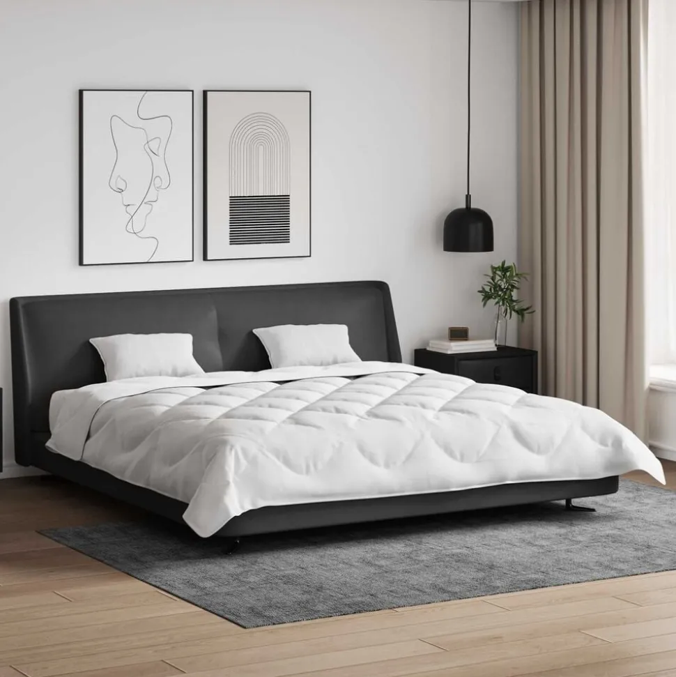 vidaXL Dekbed Set met kussen 3 pcs Wit Microfiber en Dons Feather
