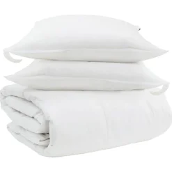 vidaXL Dekbed Set met kussen 3 pcs Wit Donsveertjes