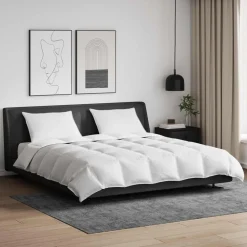 vidaXL Dekbed Set met kussen 3 pcs Wit Donsveertjes