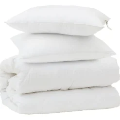 vidaXL Dekbed Set met kussen 3 pcs Wit Microfiber en Dons Feather