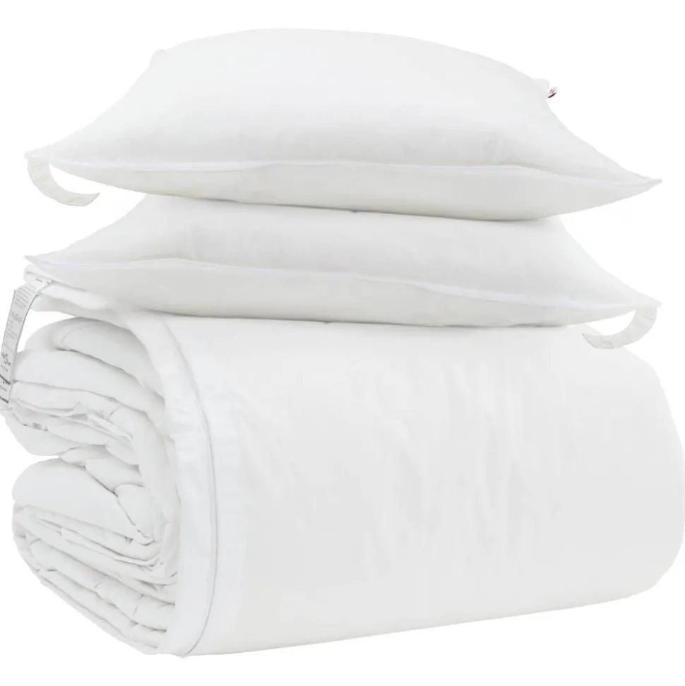 vidaXL Dekbed Set met kussen 3 pcs Wit Donsveertjes