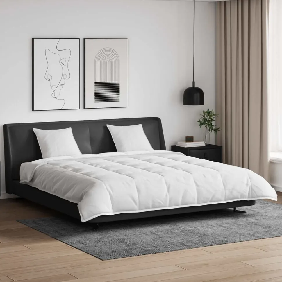 vidaXL Dekbed Set met kussen 3 pcs Wit Donsveertjes