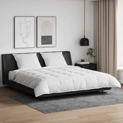 vidaXL Dekbed Set met kussen 3 pcs Wit Donsveertjes