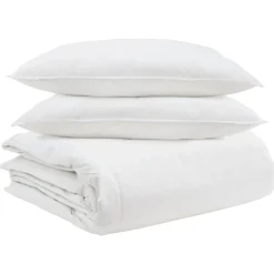 vidaXL Dekbed Set met kussen 3 pcs Wit Donsveertjes
