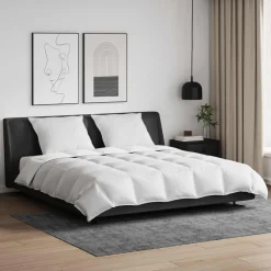 vidaXL Dekbed Set met kussen 3 pcs Wit Donsveertjes