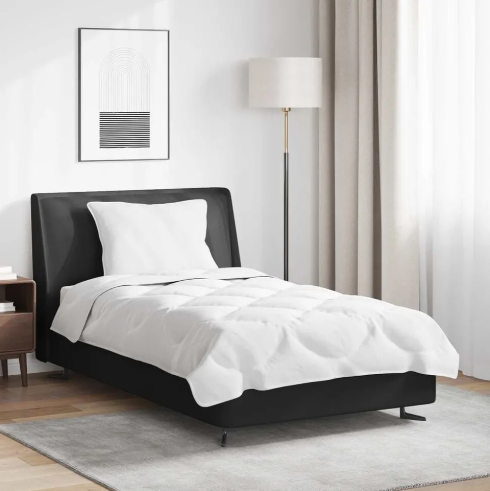 vidaXL Dekbed Set met kussen 2 pcs Wit Microfibre