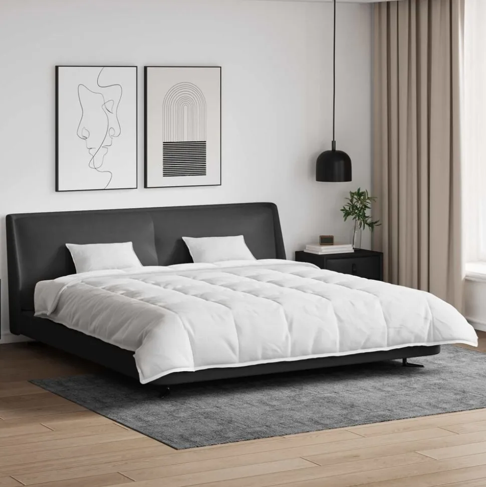 vidaXL Dekbed Set met kussen 3 pcs Wit Donsveertjes