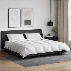 vidaXL Dekbed Set met kussen 3 pcs Wit Donsveertjes