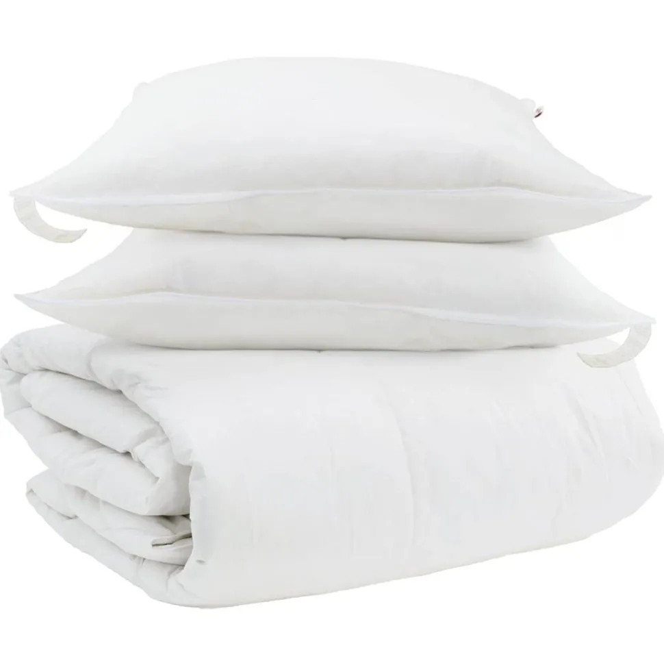 vidaXL Dekbed Set met kussen 3 pcs Wit Donsveertjes