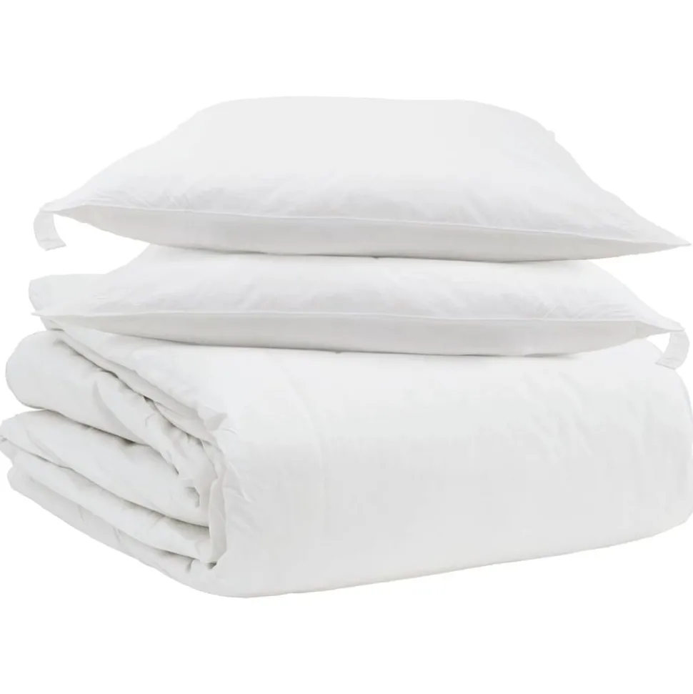 vidaXL Dekbed Set met kussen 3 pcs Wit Donsveertjes