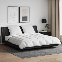 vidaXL Dekbed Set met kussen 3 pcs Wit Donsveertjes