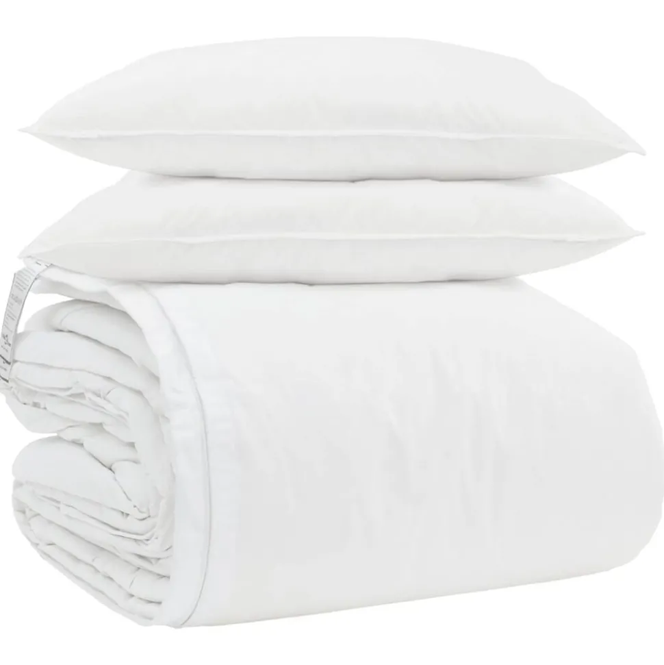 vidaXL Dekbed Set met kussen 3 pcs Wit Donsveertjes