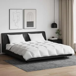 vidaXL Dekbed Set met kussen 3 pcs Wit Donsveertjes