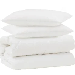 vidaXL Dekbed Set met kussen 3 pcs Wit Microfiber en Dons Feather