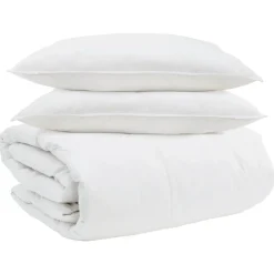 vidaXL Dekbed Set met kussen 3 pcs Wit Donsveertjes