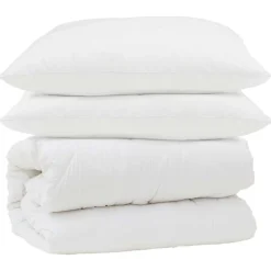 vidaXL Dekbed Set met kussen 3 pcs Wit Microfiber en Dons Feather