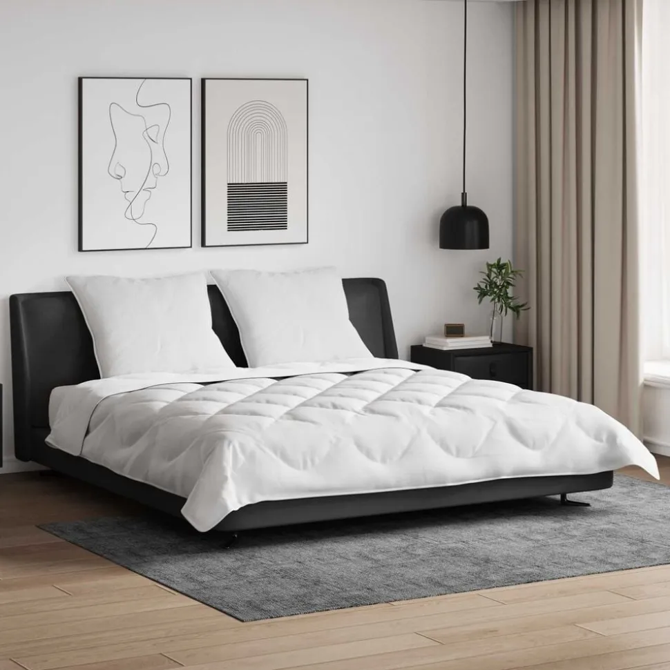 vidaXL Dekbed Set met kussen 3 pcs Wit Microfiber en Dons Feather