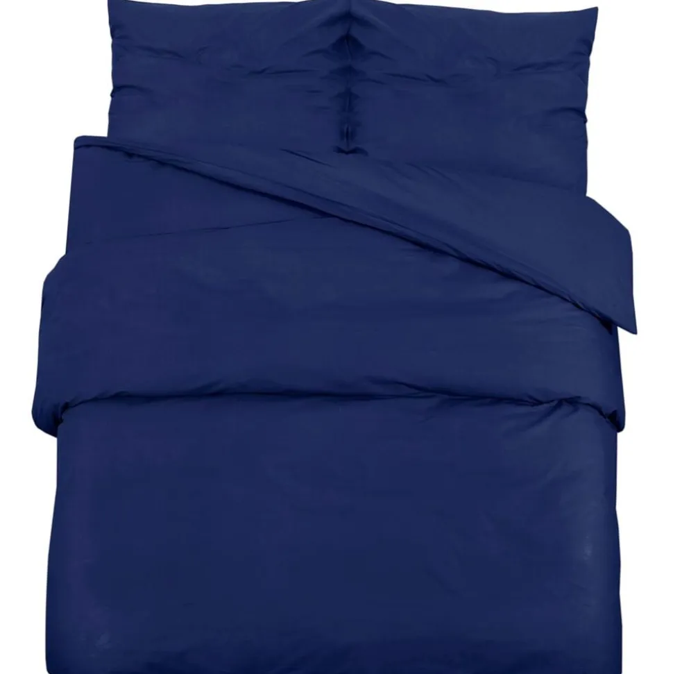 vidaXL Dekbedovertrekset 140x200 cm microvezel marineblauw