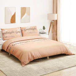 vidaXL Dekbedovertrekset 140x200 cm katoen roze
