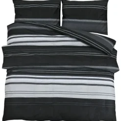 vidaXL Dekbedovertrekset 140x200 cm katoen zwart en wit
