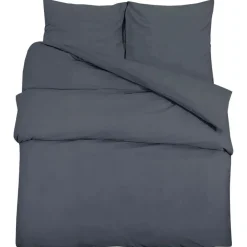 vidaXL Dekbedovertrekset 140x200 cm katoen antracietkleurig