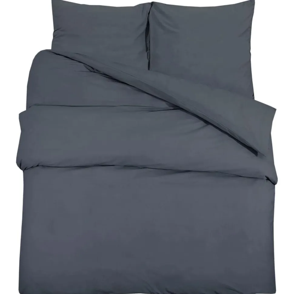 vidaXL Dekbedovertrekset lichtgewicht 140x200 cm microvezel antraciet