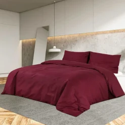 vidaXL Dekbedovertrekset lichtgewicht 200x200 cm microvezel bordeaux